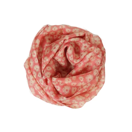 Puncs alapon marcipánfehér mintás 100% valódi hernyóselyem sál 50x180cm