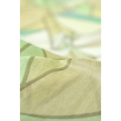Geometriai mintás topázzöld és vaníliasárga árnyalataiban 100% valódi hernyóselyem sál 50x180cm
