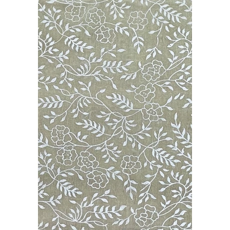 Óarany alapon liliomfehér virág mintás 100% valódi hernyóselyem sál 50x180cm