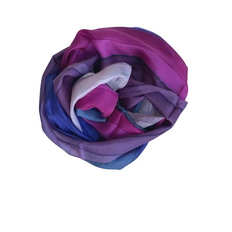 Magenta, püspöklila, padlizsán, pelikánrózsaszín és szürke 100% valódi hernyóselyem sál 50x180cm
