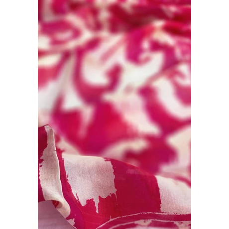 Schiaparelli rózsaszín alapon mintás 100% valódi hernyóselyem sál 50x180cm