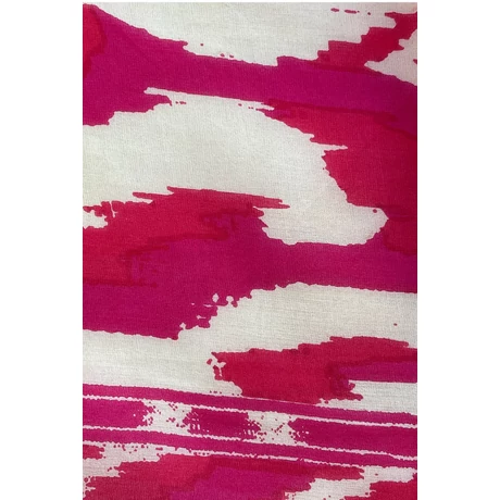 Schiaparelli rózsaszín alapon mintás 100% valódi hernyóselyem sál 50x180cm