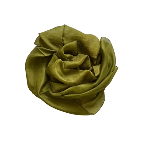 Olívazöld színű 100% valódi hernyóselyem sál 50x180cm