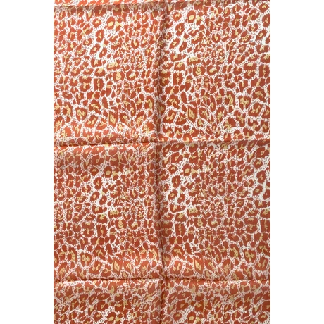 Leopárdmintás téglavörös és barokksárga színű 100% valódi hernyóselyem sál 50x180 cm