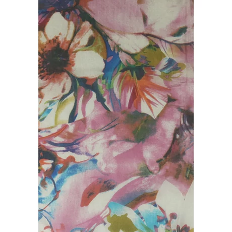 Akvarell hatású virágmintás 100% valódi hernyóselyem sál 100x180 cm