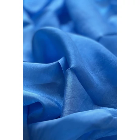 Azúrkék 100% valódi hernyóselyem sál 50x180 cm