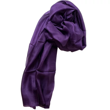 Padlizsánlila 100% valódi hernyóselyem sál 100x180 cm