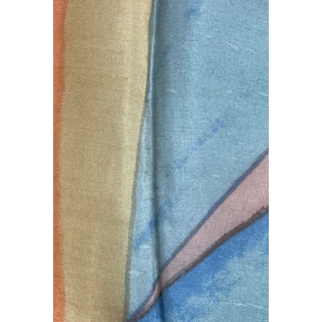 Csikóbarna alapon mintás 100% valódi hernyóselyem sál 100x180 cm