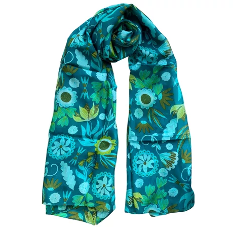 amazonaszold-mintas-sal-selyem-