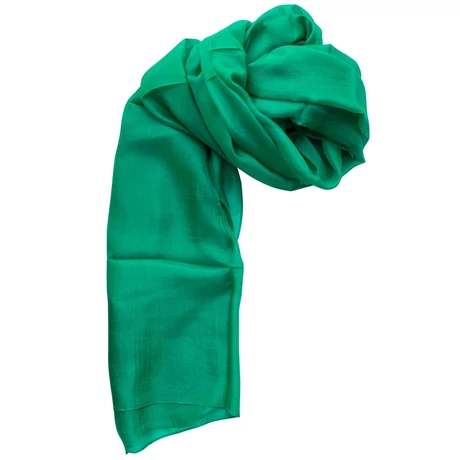 Ásványzöld színű 100% valódi hernyóselyem sál 100x180 cm