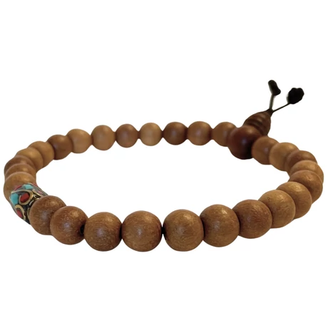 Szantálfa mala valódi illatos szantál fából tibeti osztóval 20 cm kerületű nagy méret
