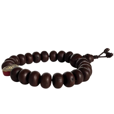 Bodhi mala dupla dordzse osztóval, 21 szemből 18 cm kerületű