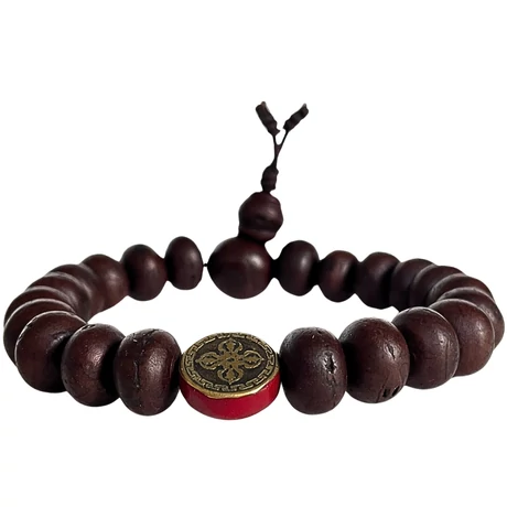 Bodhi mala dupla dordzse osztóval, 21 szemből 18 cm kerületű