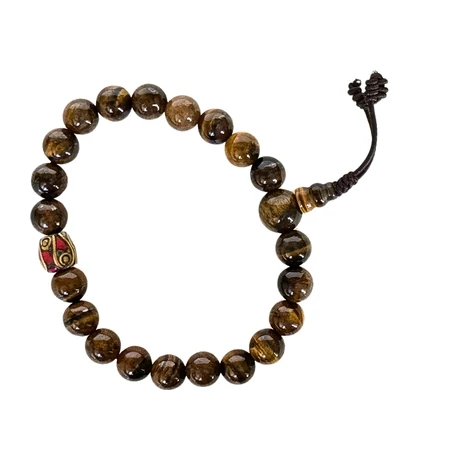 Tigrisszem mala tibeti osztóval, 21 szemes 16 cm kerületű karmala