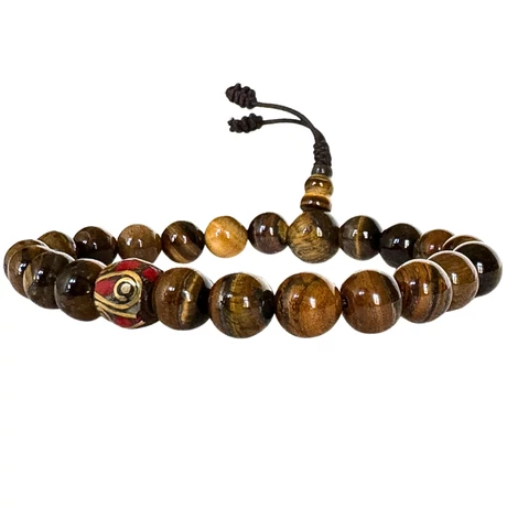 Tigrisszem mala tibeti osztóval, 21 szemes 16 cm kerületű karmala
