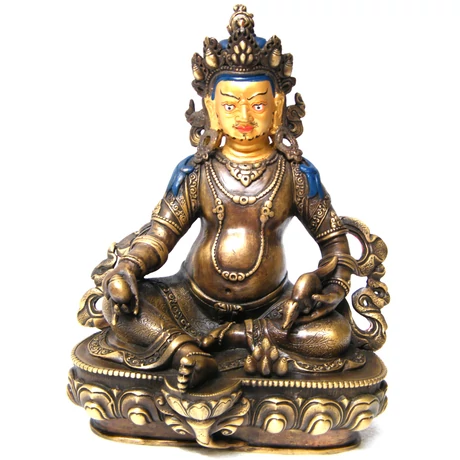 Dzambala Buddha szobor tradícionális tibeti buddhista oltárra
