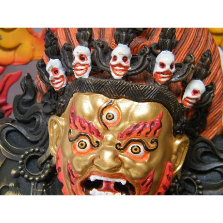 Mahakála Buddha szobor tibeti oltárra - lánggal együtt 30 cm magas!