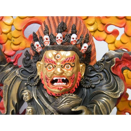 Mahakála Buddha szobor tibeti oltárra - lánggal együtt 30 cm magas!