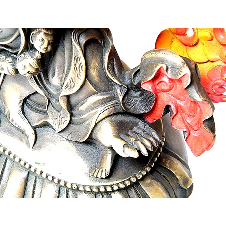 Mahakála Buddha szobor tibeti oltárra - lánggal együtt 30 cm magas!