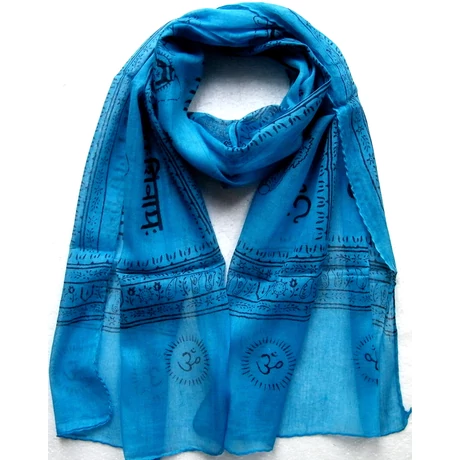 Pamut sál 100 % -cotton mantrás kék 50x170