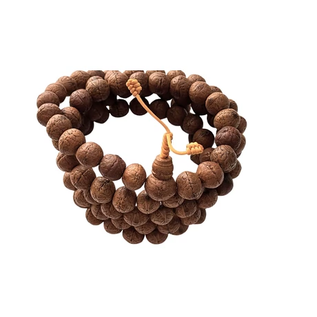 Bodhifa mala natúr szemekből barna színben 128 cm kerületű