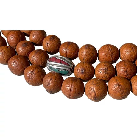 Bodhifa mala natúr szemekből tibeti osztóval 138 cm kerületű