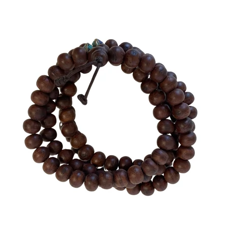 Bodhifa mala natúr szemekből barna színben 102 cm kerületű