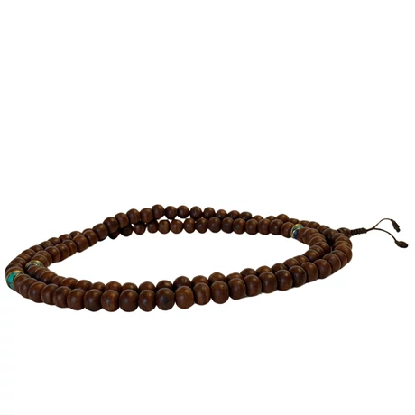 Bodhifa mala natúr szemekből barna színben 102 cm kerületű