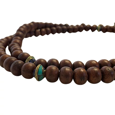 Bodhifa mala natúr szemekből barna színben 102 cm kerületű