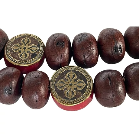 Bodhifa mala natúr szemekből sötétbarna színben 98 cm kerületű