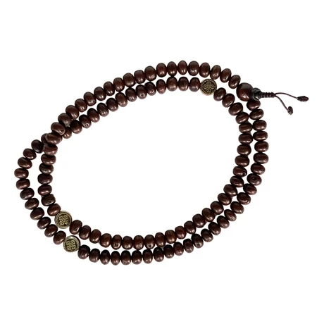 Bodhifa mala natúr szemekből sötétbarna színben 98 cm kerületű