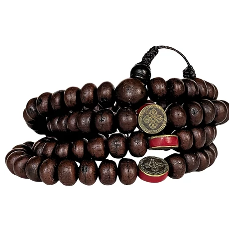 Bodhifa mala natúr szemekből sötétbarna színben 98 cm kerületű
