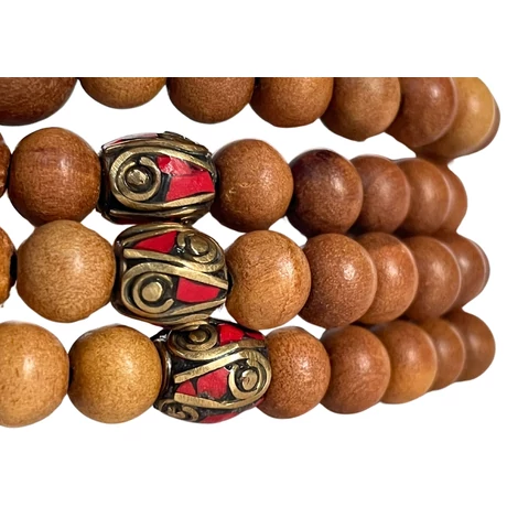 Szantál mala valódi illatos szantálfából, 76 cm kerületű, tibeti osztós