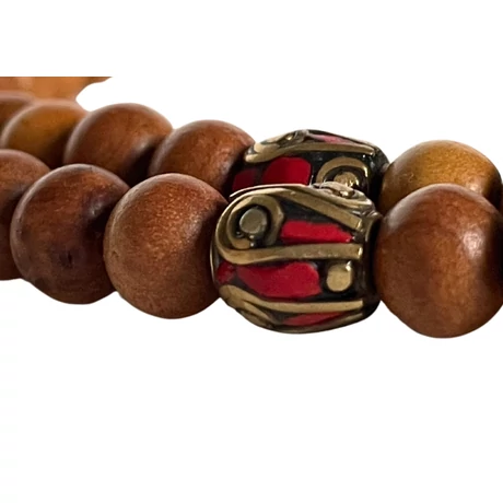 Szantál mala valódi illatos szantálfából, 76 cm kerületű, tibeti osztós