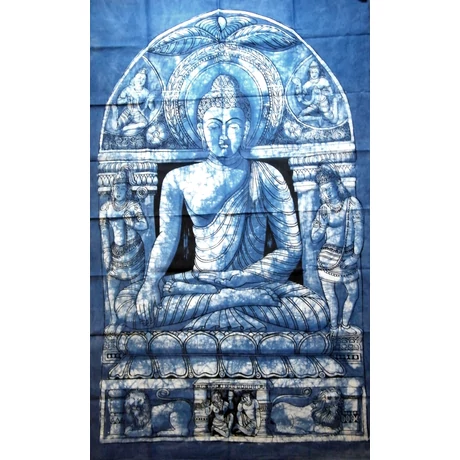 buddha-falikép-kék-kézzel-batikolt