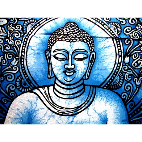 Buddha batik kép-110x80cm-es falikép kék