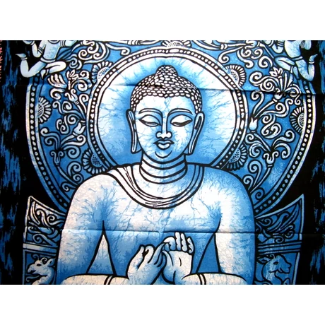 Buddha batik kép-110x80cm-es falikép kék