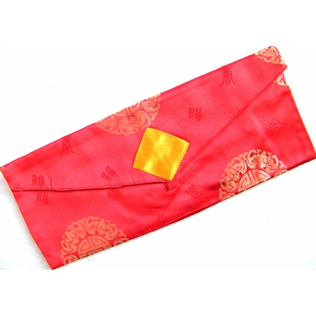 Pudzsa könyv tartó tibeti módra piros színű mandala mintás brokátból, vászonnal bélelve