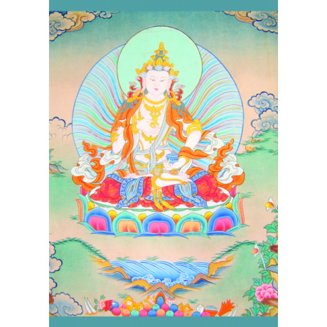 Eredeti tibeti Dordzse Szempa (Vadzsraszattva) laminált kép