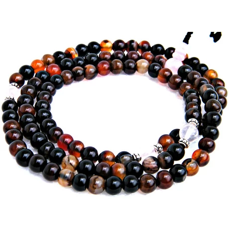 Onyx mix mala, onyx kőből készült mála, buddhista imafüzér