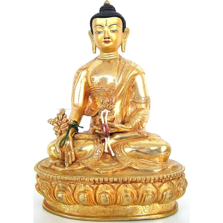 Gyógyító Buddha szobor, tradícionális tibeti buddhista ábrázolás